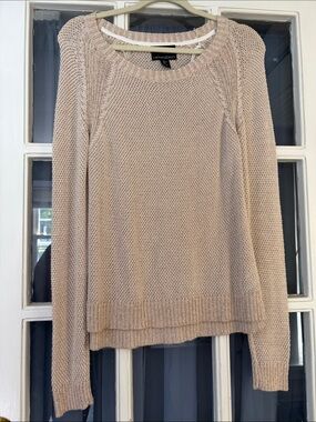 Cynthia Rowley Light Beige Knit Crewneck Sweater
